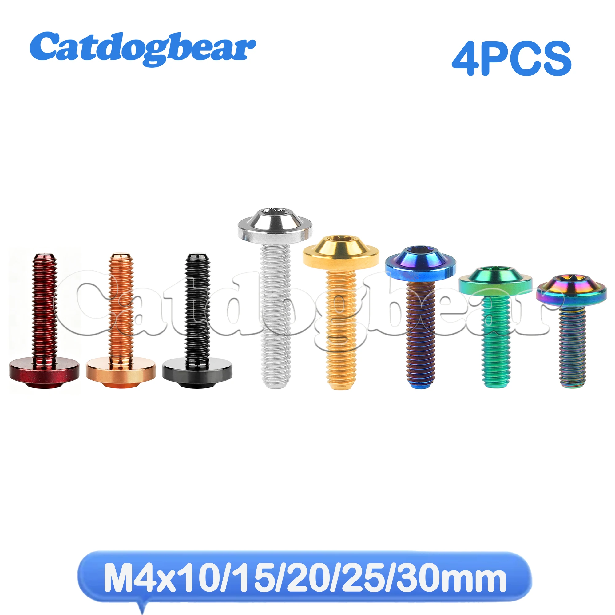 Фото Catdogbear 4 шт. титановых болта M4x10 15 20 25 30 мм с головкой Torx, титановые винты для вилок мотоциклов, крепежные элементы. №1