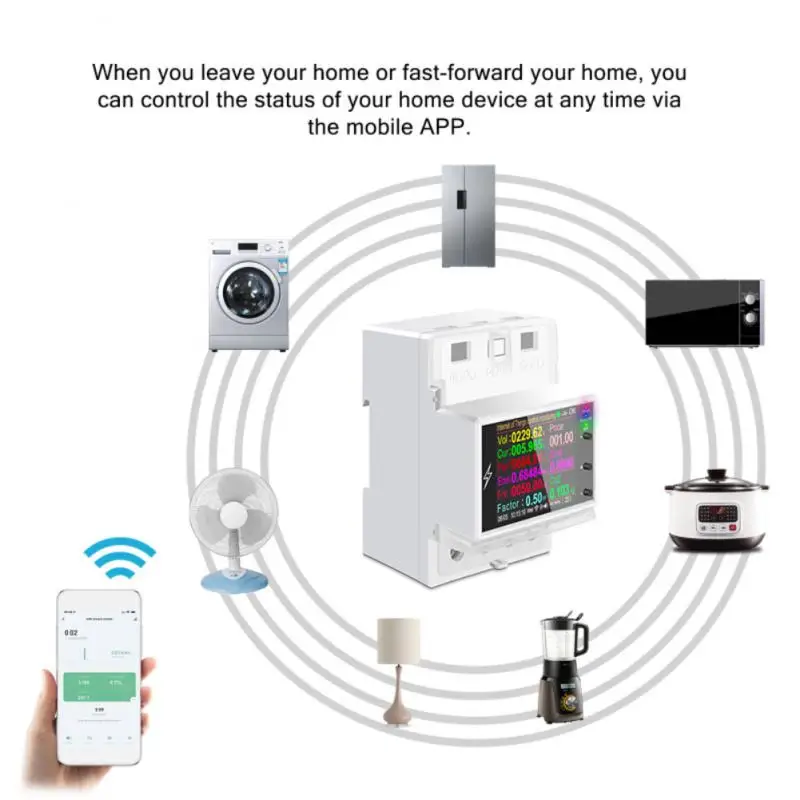 

Умный переключатель на Din-рейку Smart Life App, цифровой измеритель частоты кВт/ч, с голосовым управлением, Wi-Fi/bluetooth переключатель, таймер