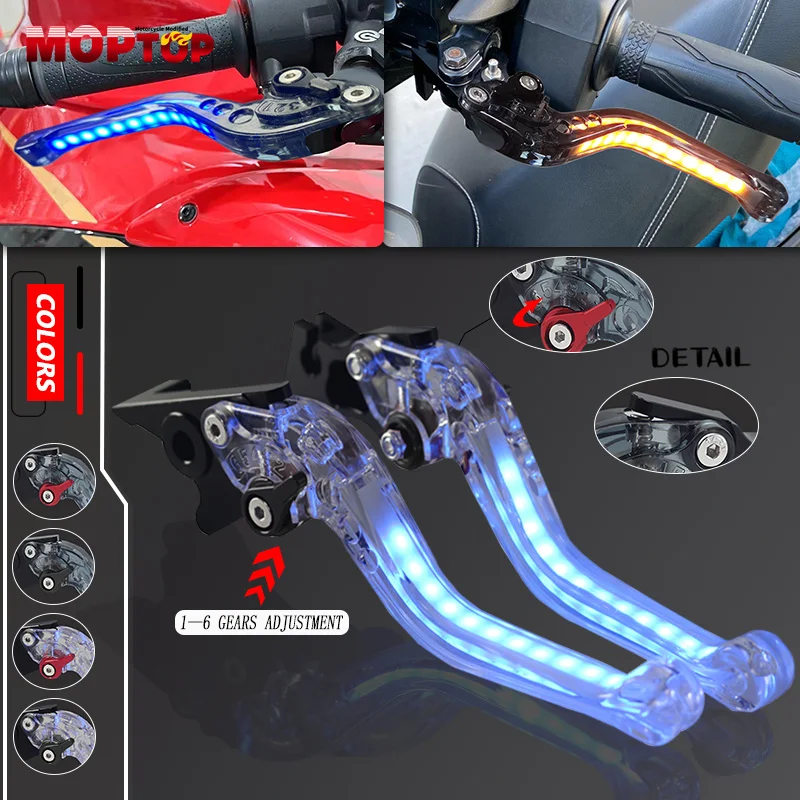 

Motorcycle CNC Adjustable Brake Clutch Levers Always-on Turn Signal Light Brake Handle Grips For HONDA CB600F CBF600/SA CBR600F