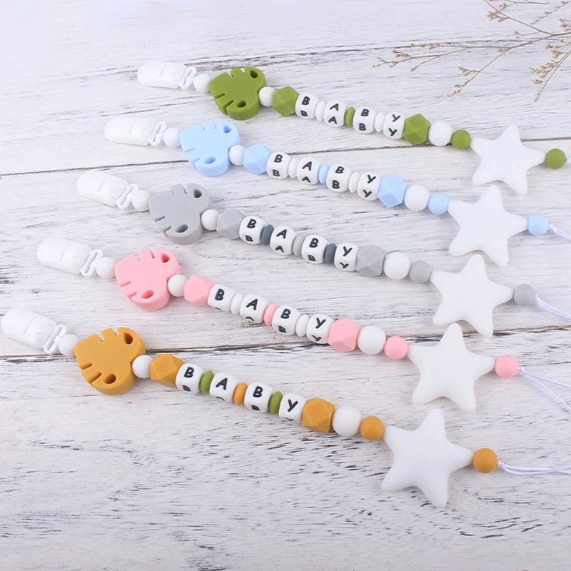 

Flexible Baby Pacifiers Clips Teethers for Shower Gift 5 Options for Baby A2UB