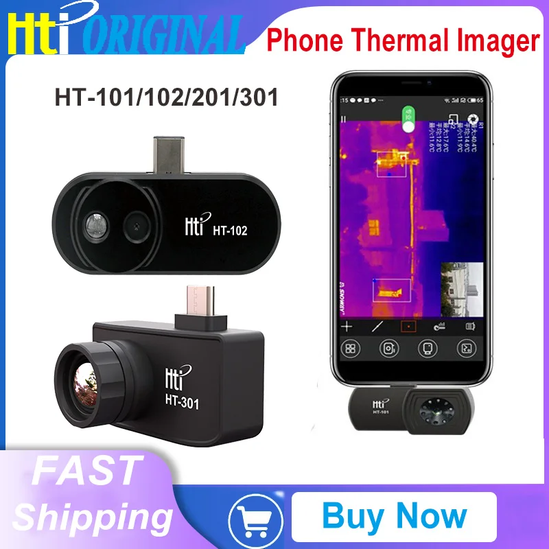 

Hti Thermal Imager USB Mobile Phone HT-101/201/301 Infrared Thermal Imaging Camera for Android Support Video Pictures Recording