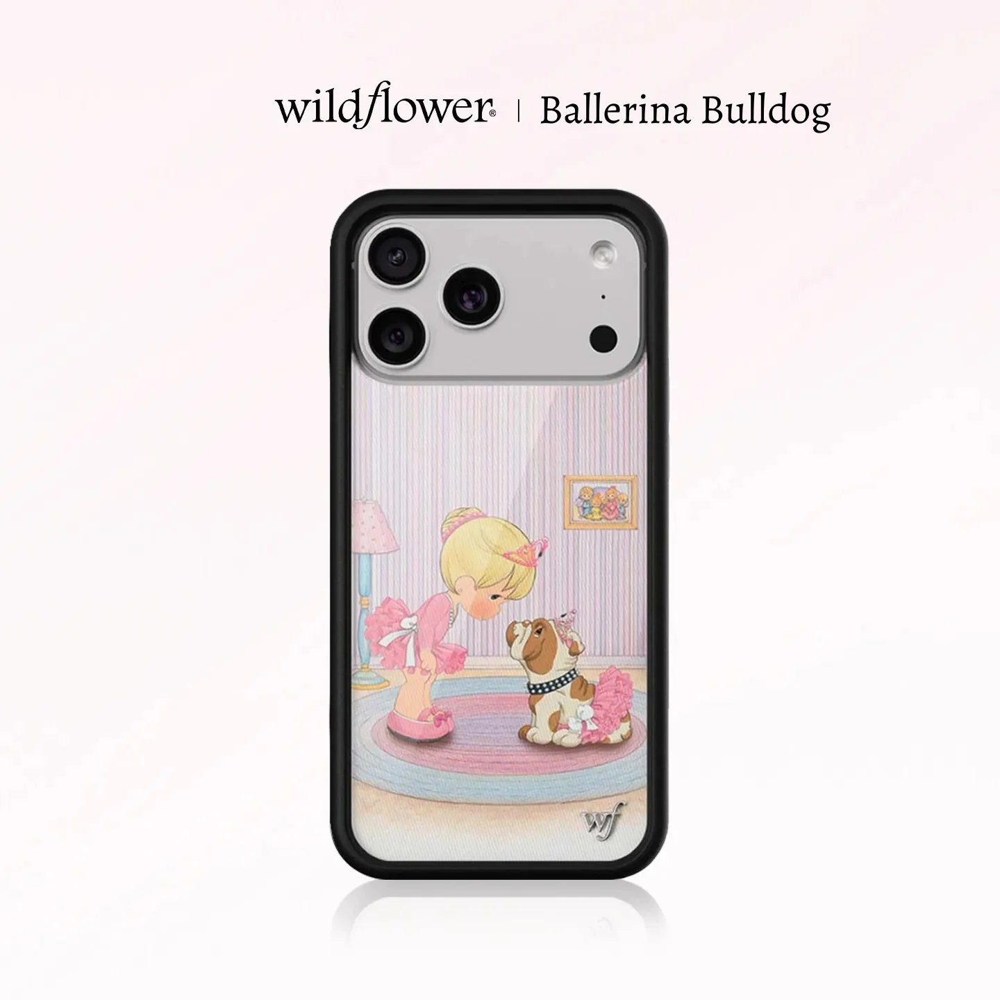Фото Wildflower Ins Cute Ballerina ‌   Чехол для телефона Bulldog для iPhone 11 12 13 14 15 16 17 Pro Max Plus Air WF Precious Moments Cover №1