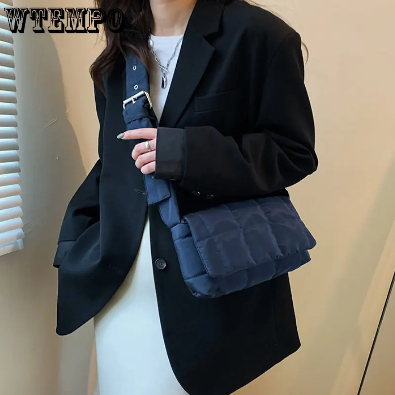 Fashion Space Pad Cotton Women Shoulder Bags Winter Nylon Padded Quilted Shopper Bags Female Casual Crossbody Bags Handbags New