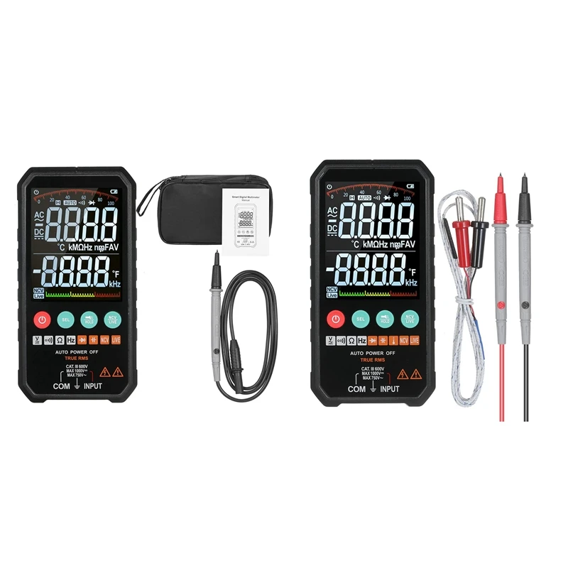 

Digital Multimeter 6000 Counts True RMS AC/DC Voltage Resistance Capacitance Frequency Continuity Diode NCV Test