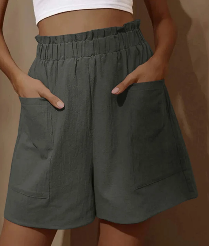 

2023 Autumn Cotton Linen Oversize Women's Pants White Elastic Waist Pockets Wide-Leg Loose Pants Female New Casual Lady Bottom