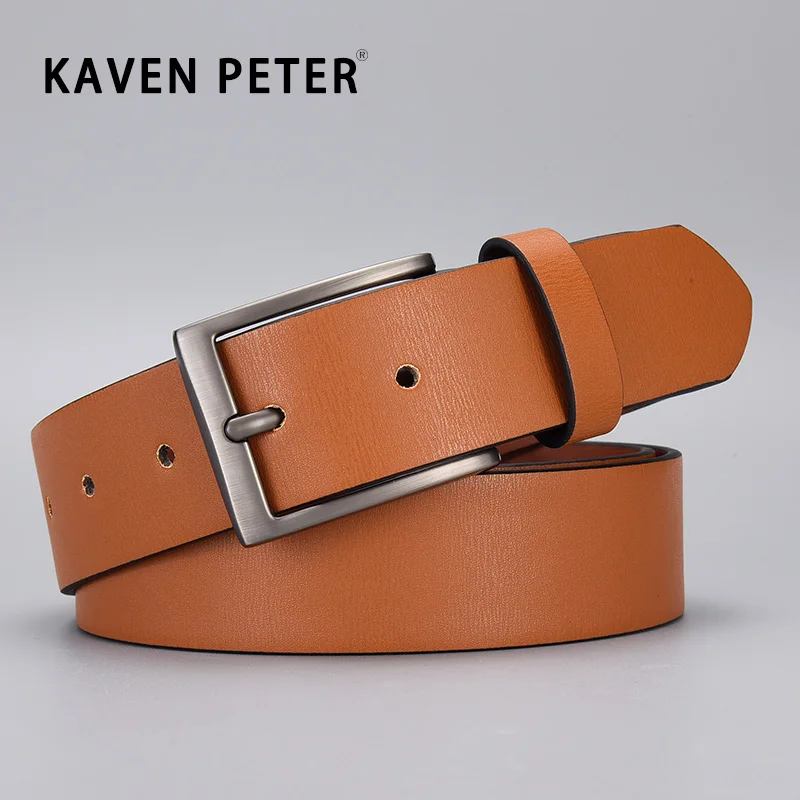 Classic Male PU Leather Brown Belts Luxury Famous Brand Designer Pin Buckle Waist Strap Belt For Men Jeans High Quality