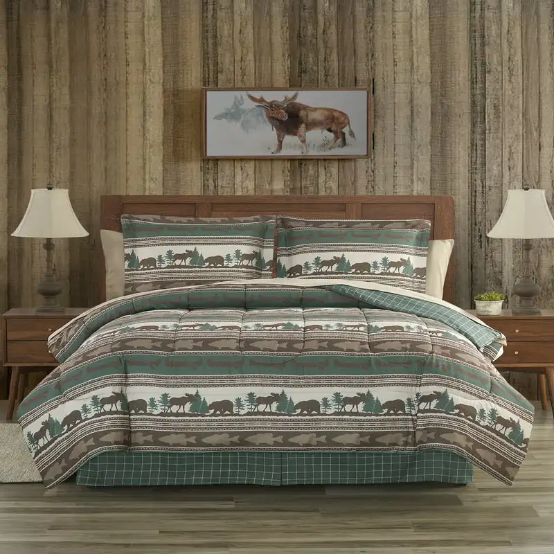 

Mountainside Tan Ultra Soft Microfiber 6 Piece Reversible Comforter Bedding Set - Twin