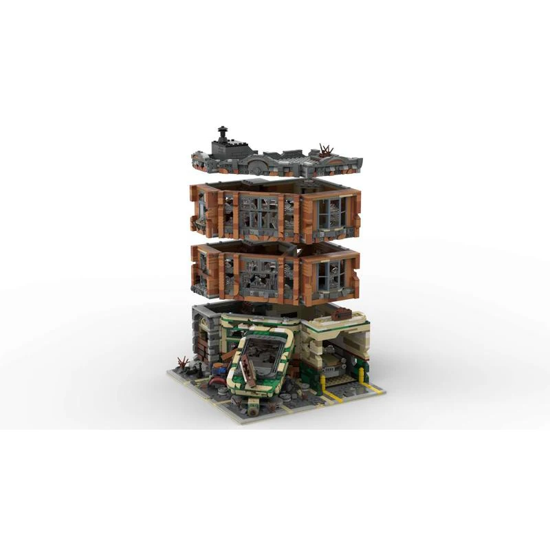 Модель уличного вида Apocalypse MOC Bank центр кафе угловой гараж офис детектива