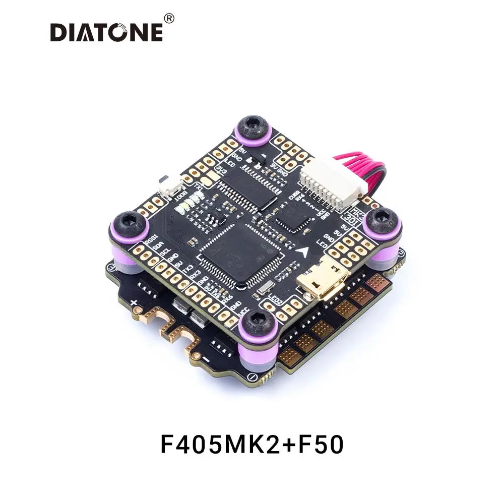 

Контроллер полета DIATONE MAMBA F405 MK2 F50 4-6S, 30,5x30,5 мм