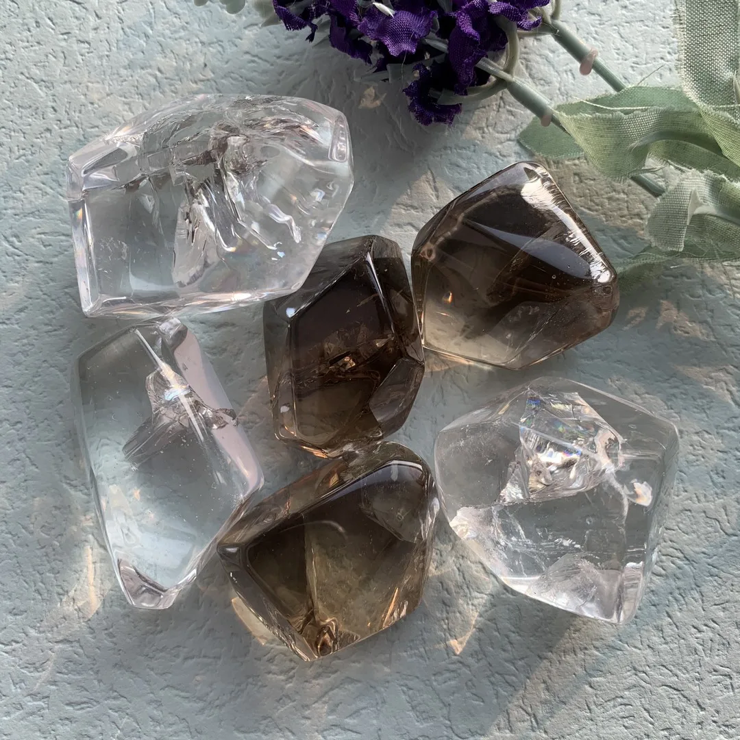 

Natural Smoky Rose Citrine Freeform Colourful Light Quartz Polished Sphere Specimen Home Decoration Natural Healing Crystals