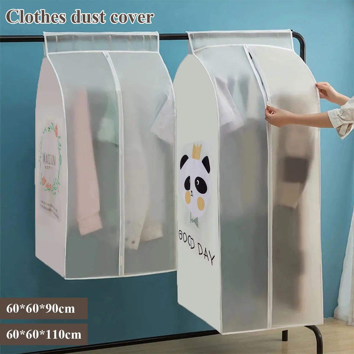 

PEVA Clothes Covers Transparent Dress Coat Dust Cover Home Storage Bags Pouch Case Organizer Wardrobe Hanging Clothing Protector