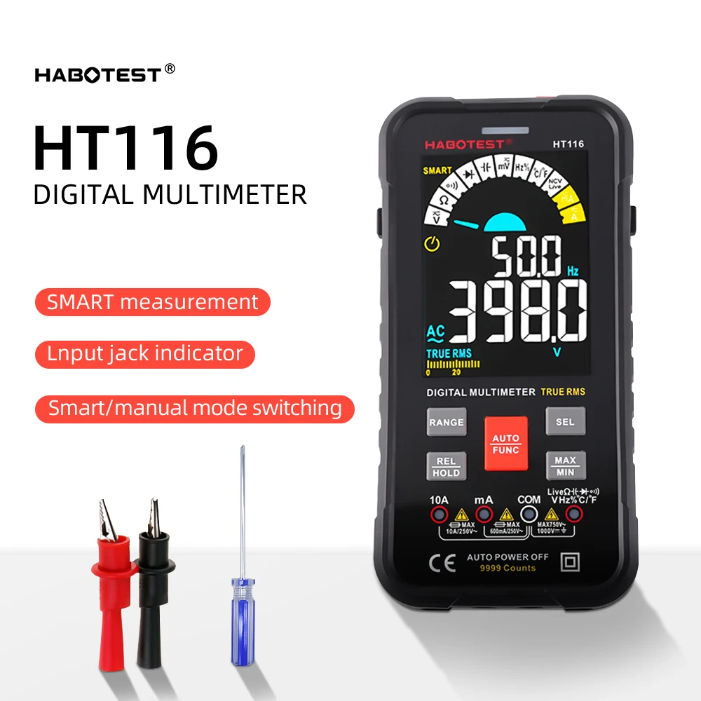 Цифровой мультиметр HABOTEST HT116 9999 отсчетов True RMS автоматическое отключение