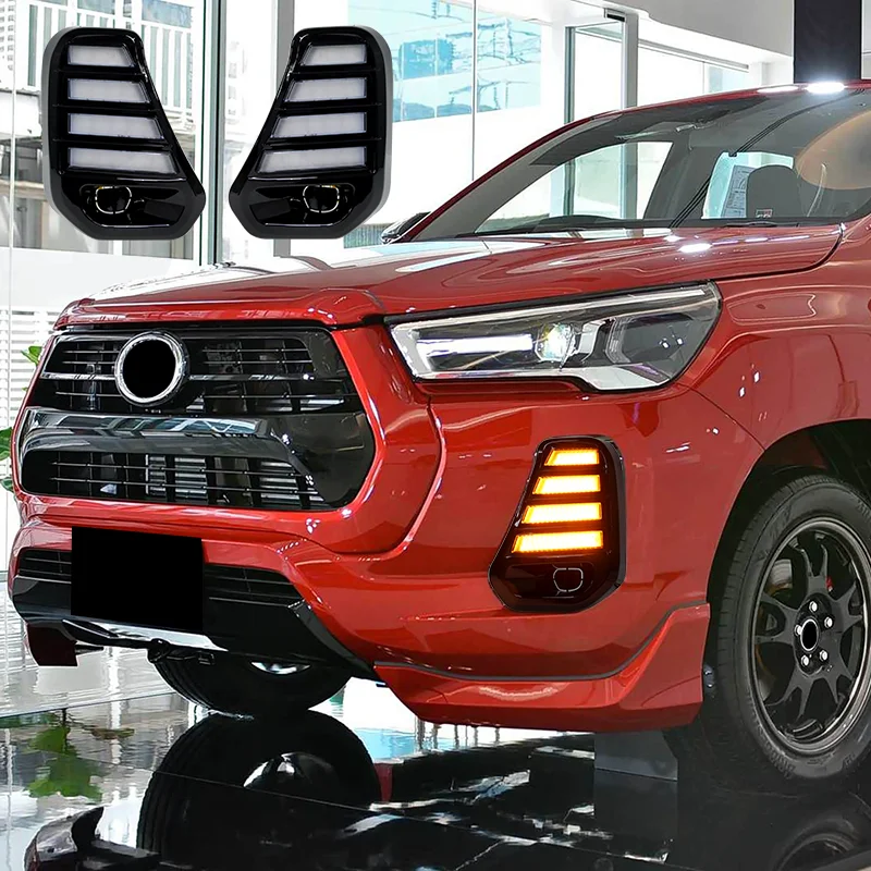 Фото Подходит для Toyota Hilux Revo GR Sport 2020-2023: передний бампер, дневные ходовые огни, указатели поворота, аксессуары. №2