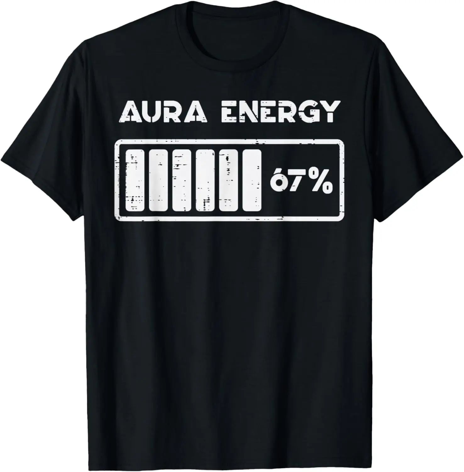 Фото Aura Energy 67-процентная футболка с рисунком батареи, повседневная хлопковая футболка с круглым вырезом №1