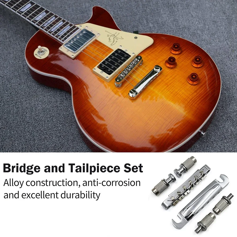 1 Set Guitar Bridge Tailpiece Kit With Studs Upper Lower String Compatible For Les Paul Sg Electric Wholesale