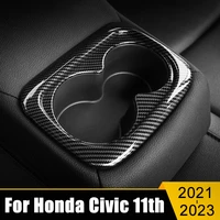 for honda civic 11th gen 2021 2022 2023 abs car seat back row water cup holder cover frame panel trim case sticker accessories