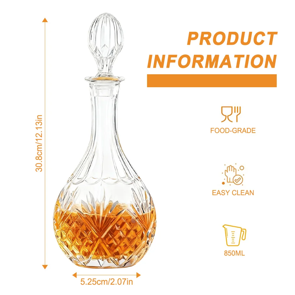 Фото Графин для ликеров в европейском стиле, герметичная пробка, сохрает свежесть. Мужской учебный аксессуар №3