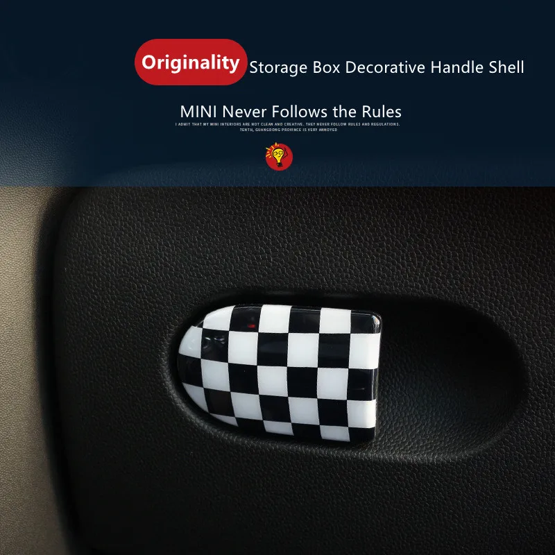 

For MINI Cooper F56 F55 F57 Car Clasp Hand Storage Box Handle Sticker Cover for F56 mini Accessories Decorative Decals F55 F57