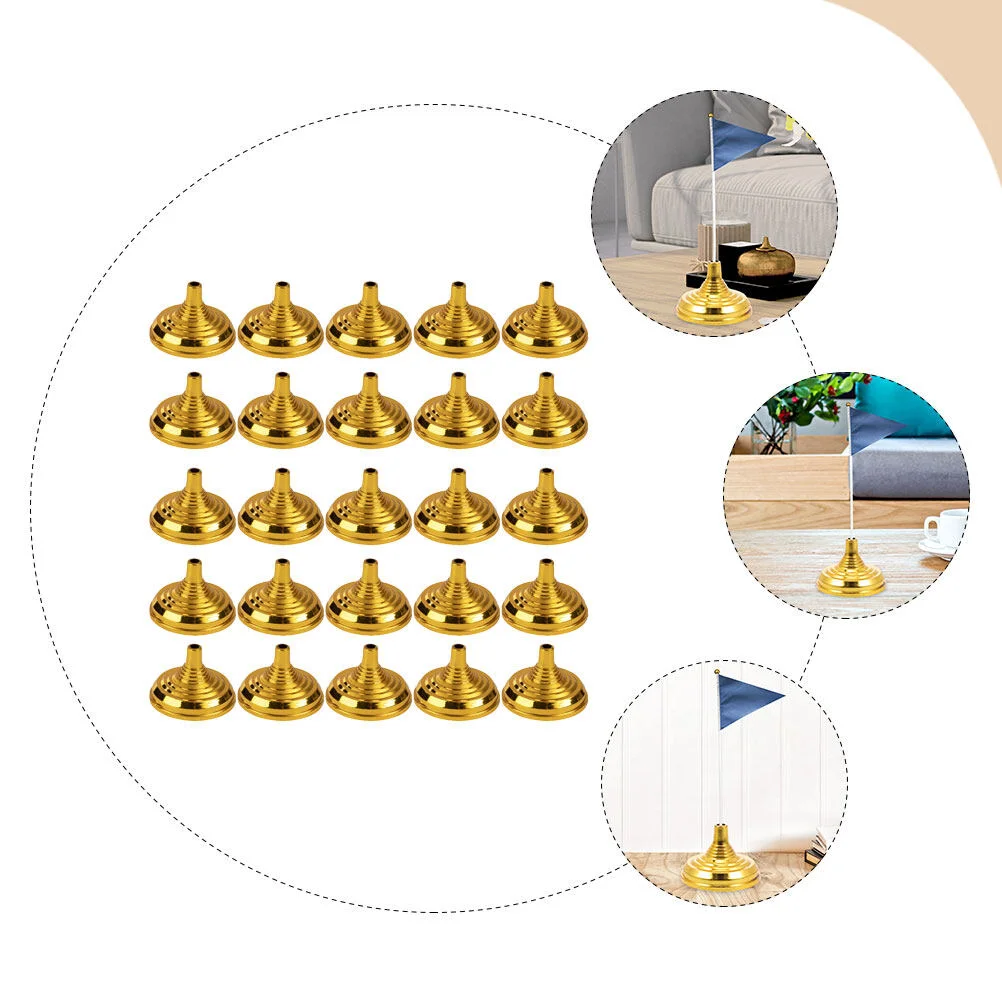 30 шт. подставки для флагов позолоченное круглое основание держатель флагштока