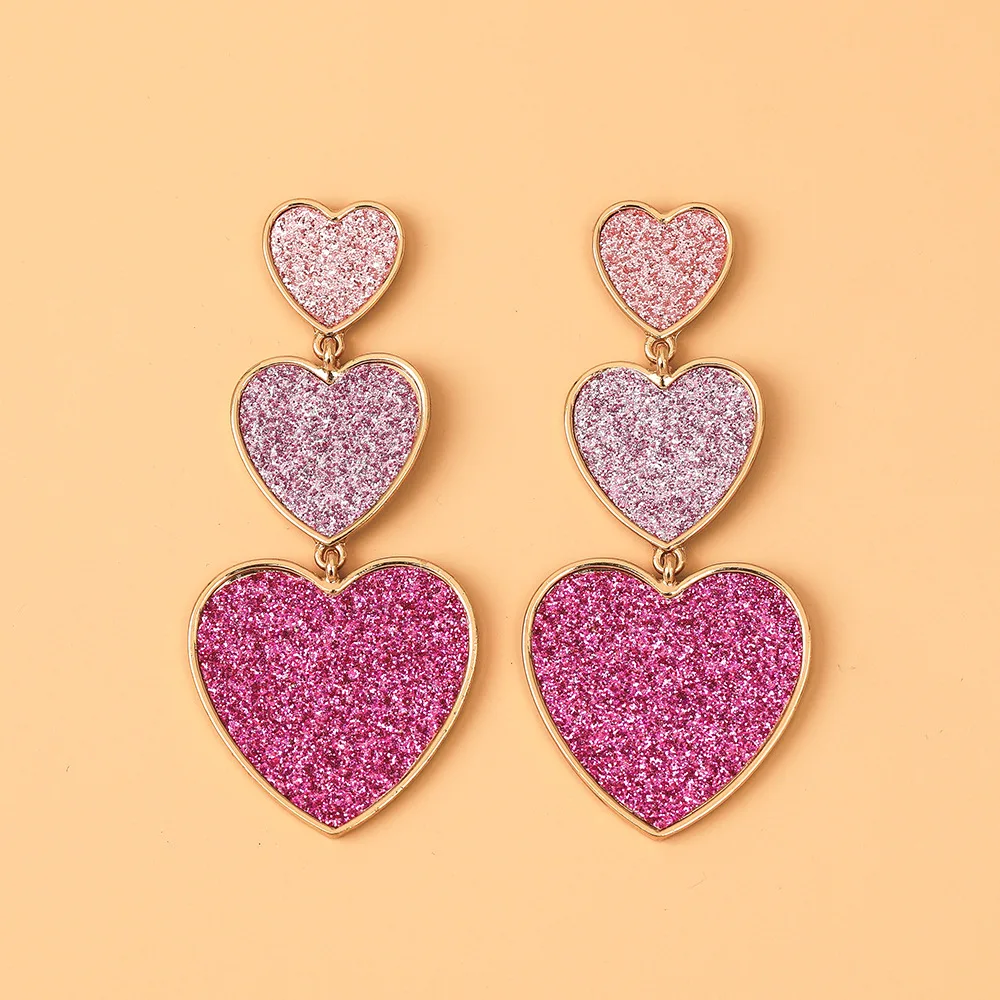 

Korean Fashion Peach Heart Pendant Earrings Love Vintage Earrings For Women Trendy Gift Lucky Girl Jewelry Accessories For Women