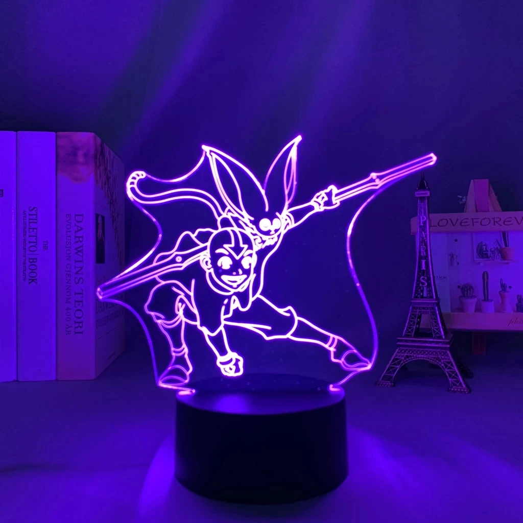 

Manga Led Light Avatar The Last Airbender Aang for Bedroom Decor Night Light Gift Acrylic Anime 3d Lamp Avatar Room Decor