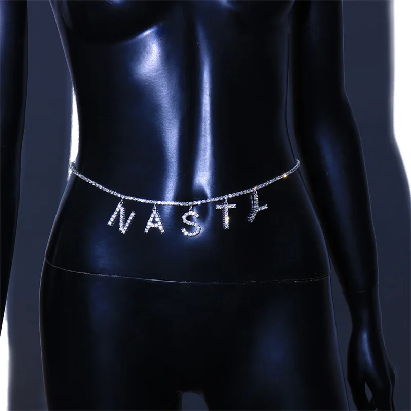 

Женская цепочка с подвеской в виде букв, с кристаллами