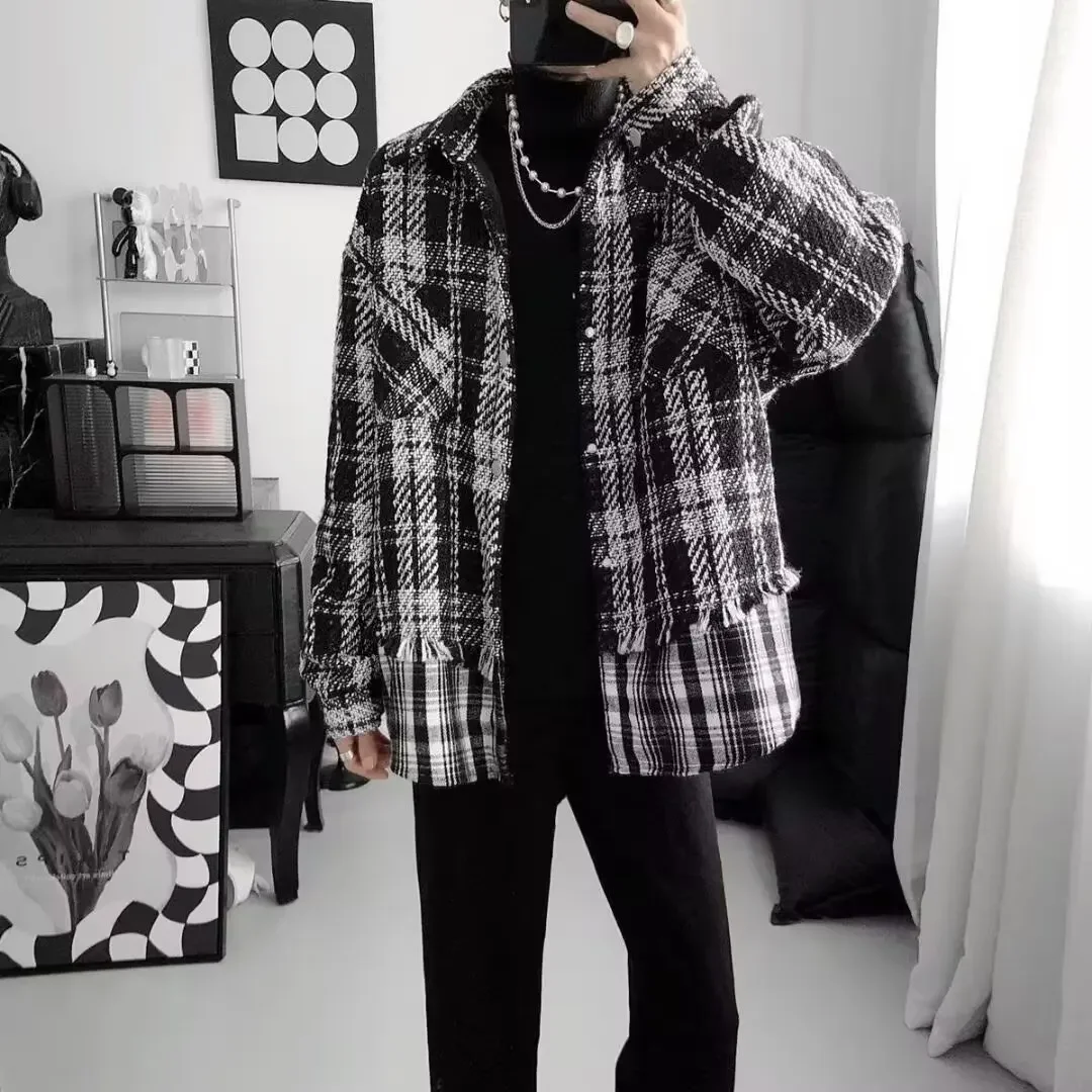 Мужская твидовая куртка элитная ниша дизайн повседневная толщина стандартная