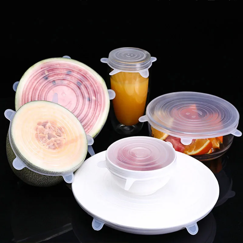 

Food Storage Covers Home Foods Freshing Seal Elastic Fresh Cover Reusable Silicone Cover Stretch Lids Kitchen Tools