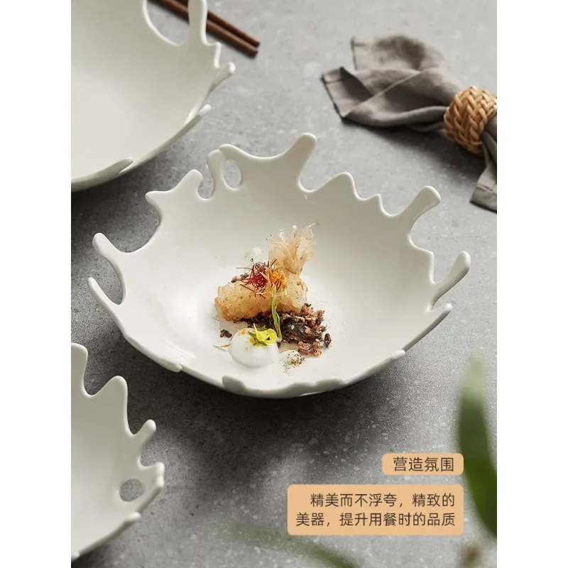 

Creative Coral Artistic Cuisine Plate Household Hotel Tableware Restaurant Advanced Ceremony Sense Salad Dish