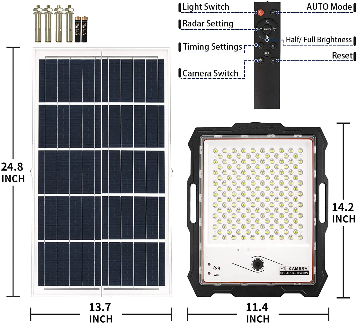 solar flood light cctv security camera wireless wifi monitoring outdoor lamp phone control with 128gb sd memory card built in free global shipping