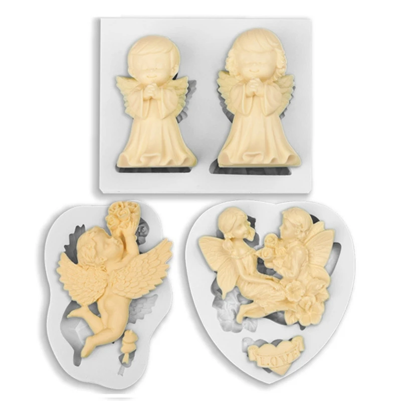 

Cute Angel Shape Soap Mold Homemade Soap Candle Crafting Mold Crystal Epoxy Mold DIY Muffin Pudding Jelly Brownie Mould