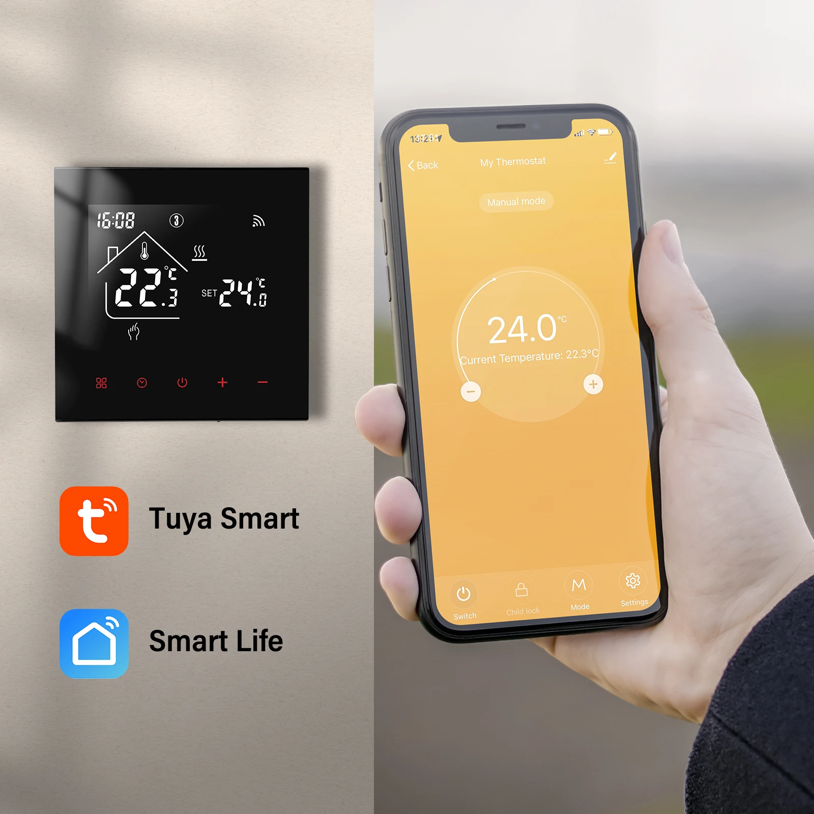 Beok Умный термостат Tuya с Wi-Fi температуры регулятор для теплого пола элекрический