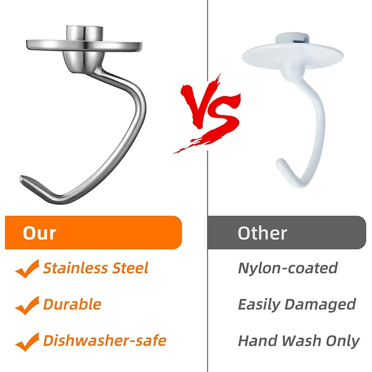 Крючок для теста из нержавеющей стали миксера KitchenAid на 4 5-5 литров с наклонной