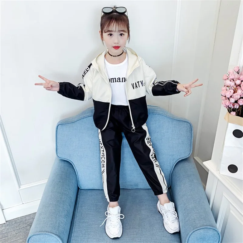 2 шт./комплект детский хлопковый комплект из куртки на молнии и брюк |