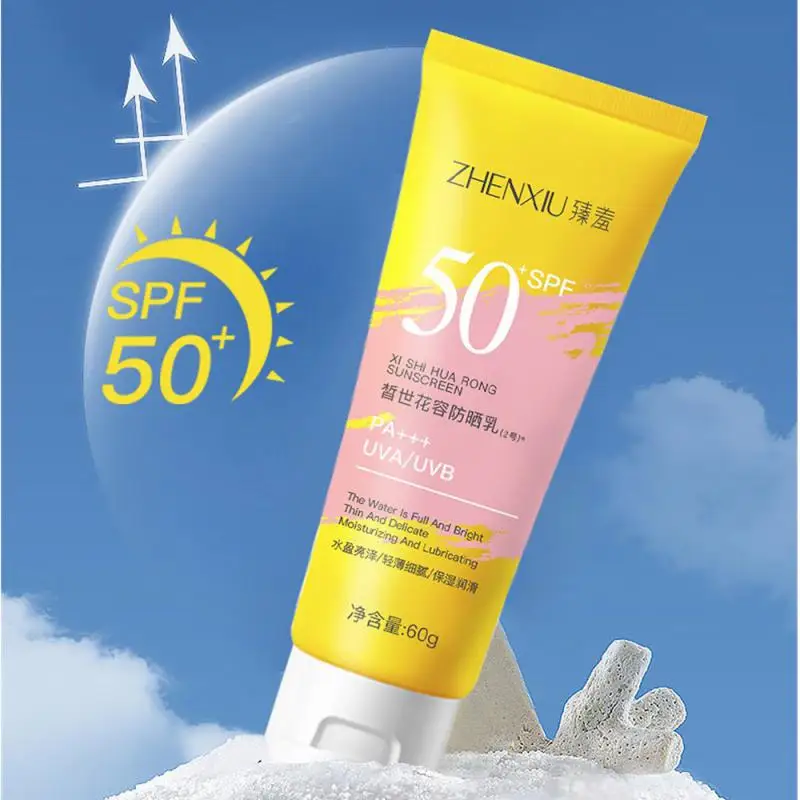 

Освежающий солнцезащитный крем-протектор для путешествий, Солнцезащитный блок для лица SPF50 + изоляционный лосьон, солнцезащитный крем, увлажняющий отбеливающий уход за лицом