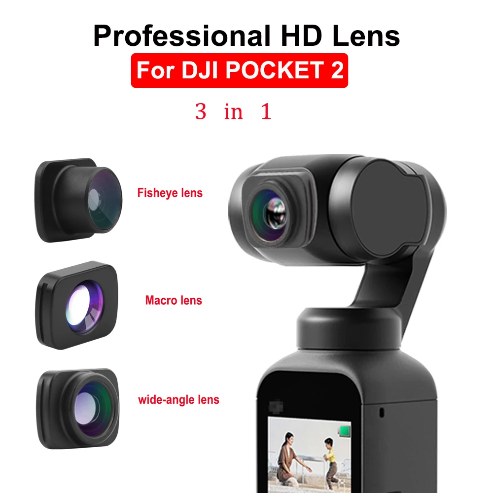 For DJI POCKET 1/2 Portable Large Wide-Angle Lens Professional HD Magnetic Structure Lens Handheld Gimbal Camera Accessories
