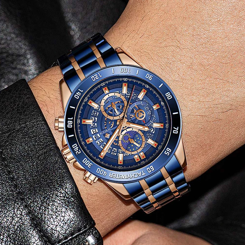 

WWOOR 2022 Watch For Men Blue Oringinal Top Brand Luxury Watches Quartz Sport Chronograph Waterproof Watch Wrist Reloj Hombre
