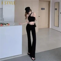 f girls flared pants sets women female trouser suit aesthetic low waist hot flare leggings trendeez korean style fashion sexy