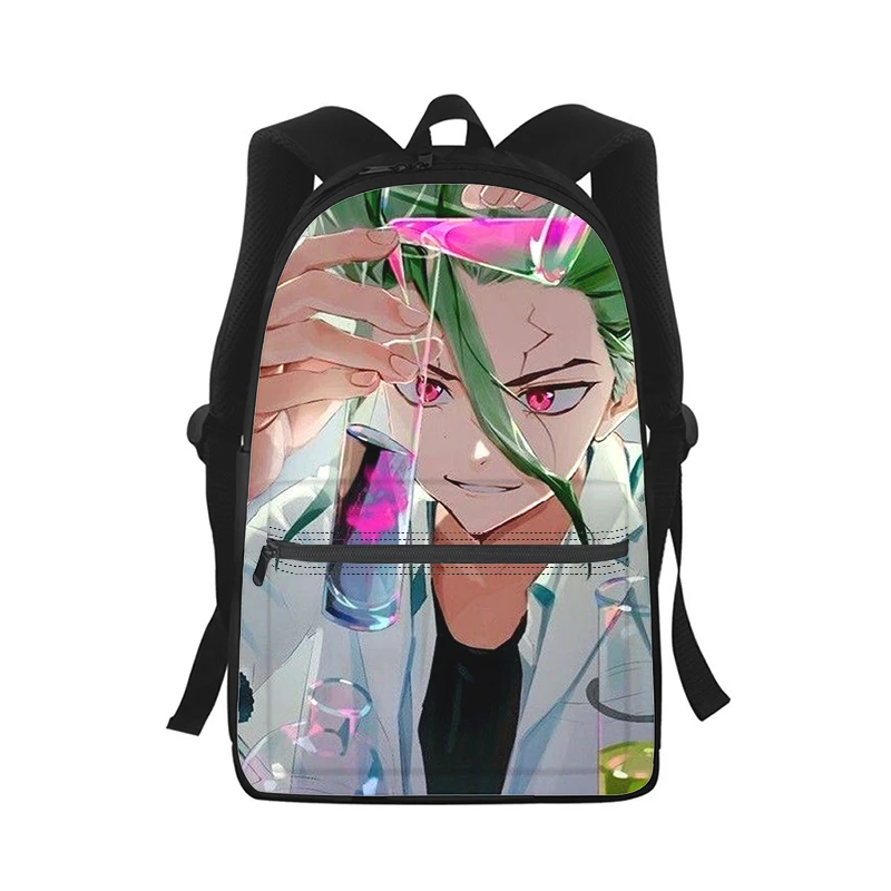 Dr STONE anime Men Women Backpack 3D Print Fashion Student School Bag Laptop Backpack Kids Travel Shoulder Bag