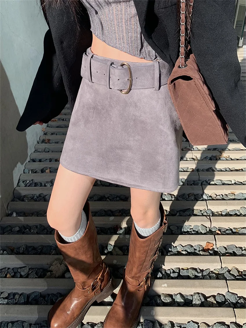 Мини-юбка Alien Kitty Женская однотонная с поясом модная облегающая офисная одежда