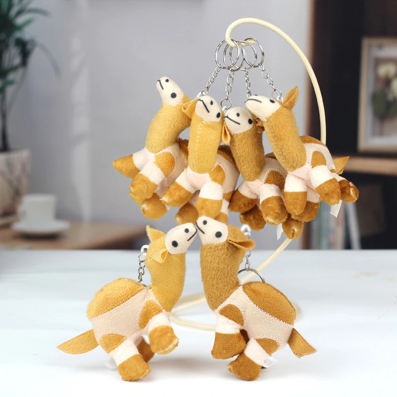 

Cartoon Desert Camely Plush Toy Cute Animal Pendant Soft Stuffed Doll Keychain Backpack Car Bag Key Ring Decor Kid Gift