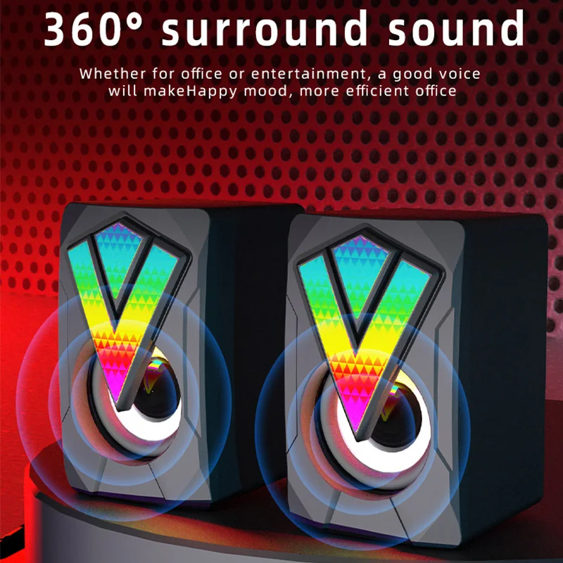 USB Wired Computer Speakers 3D Stereo Sound Surround Box Speaker For PC Laptop Powerful Subwoofer Multimedia Loudspeakers |