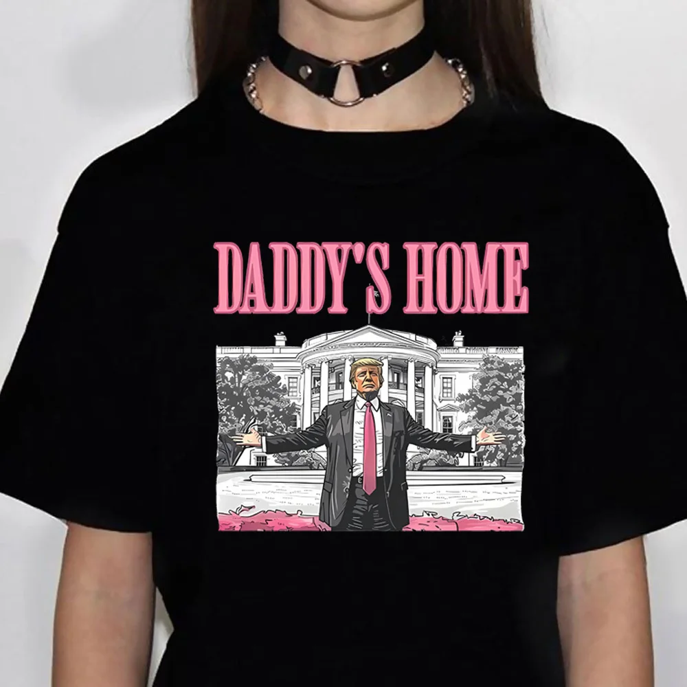 Donald Trump top tees girl hip hop Digital Psychedelic Y2k korean clothes t-shirt harajuku Graphic 2000s