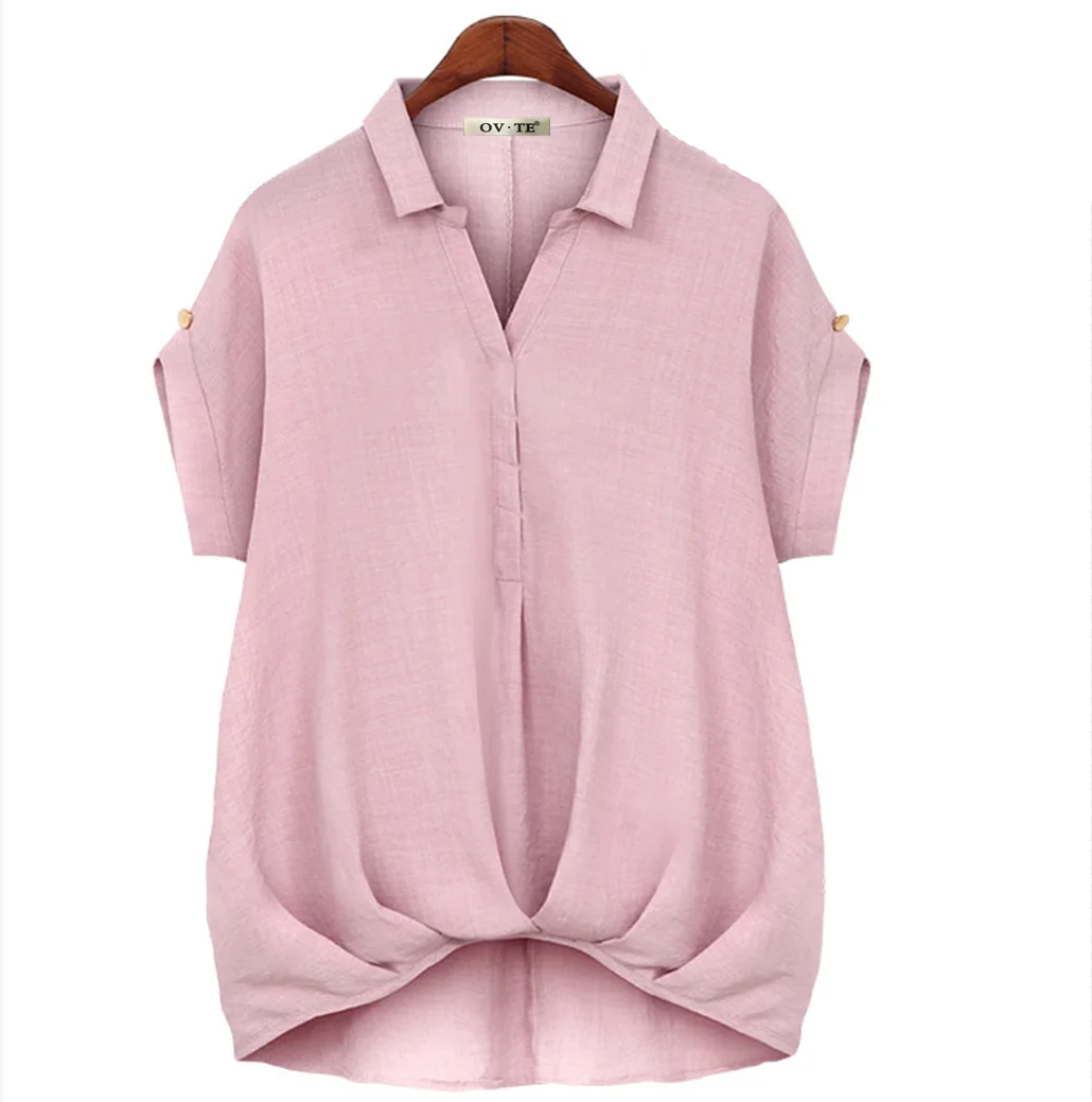 

Chiffon Shoulder Sleeve Short Sleeve Shirts for Women Plus Size Personalized Irregular Hem Solid Color Top Spring & Summer 2022