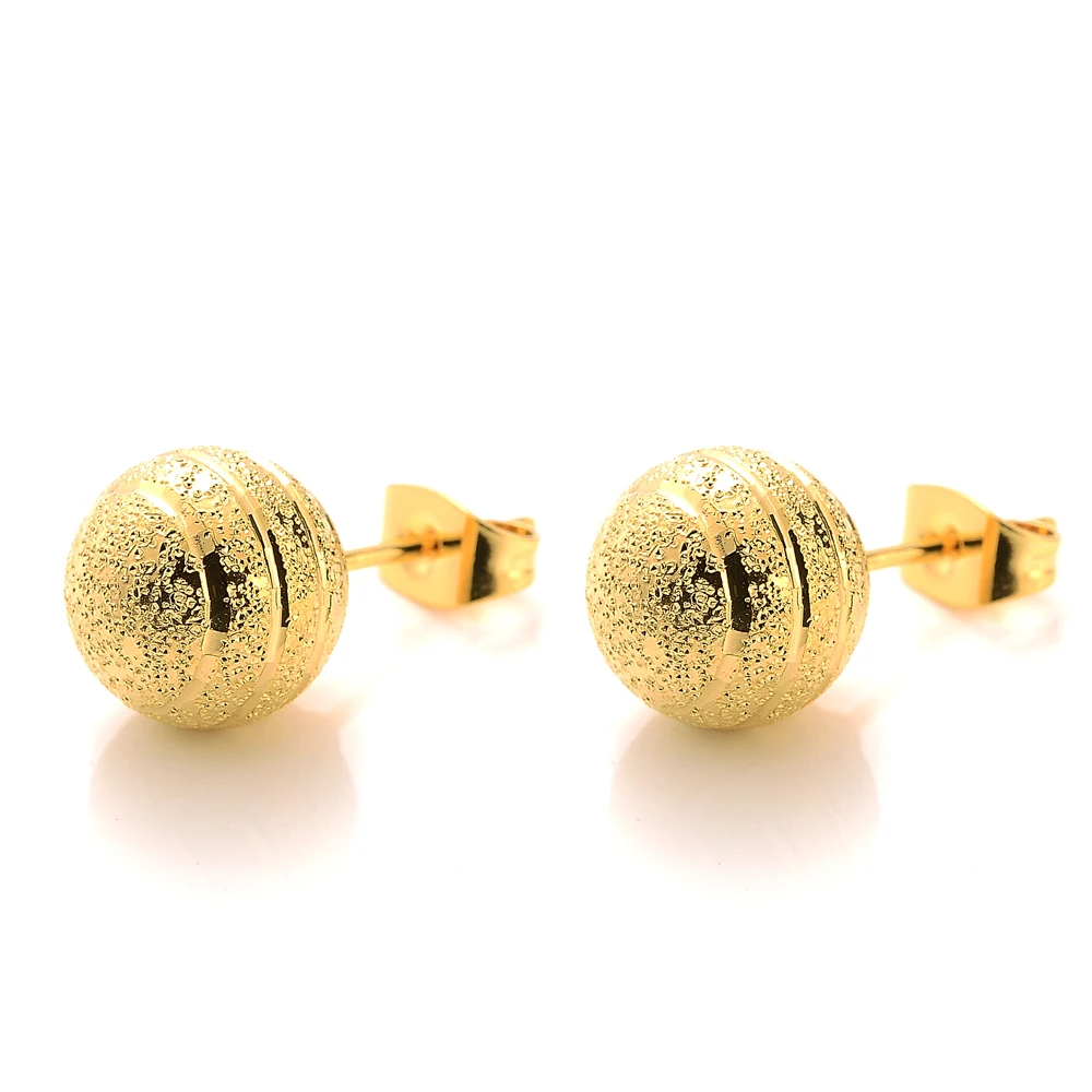 

CLASSIC LARGE NEW 14K Gold Plated Ball Stud Earrings