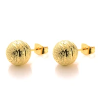classic large new 14k gold plated ball stud earrings