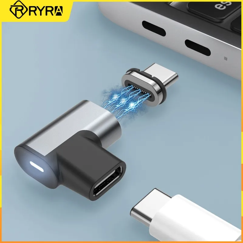 

Магнитный адаптер RYRA USB 3,1 Type-C PD 100 Вт/5A, адаптер для быстрой зарядки 10 Гбит/с, подходит для всех устройств с портом Type-c для Macbook/телефона