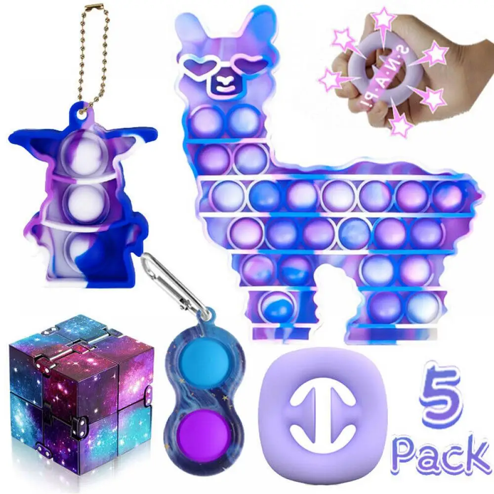 

5Pack/Set Bundle Stress Relief ADHD Autism Kids Gifts Fidget Toys Sensory Tools Adults Children Gift Anti-Anxiety Game