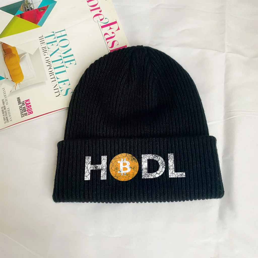 

Vintage HODL Bitcoin Skullies Beanie Crypto Currency Miners Winter Warm Knitted Bonnet Unisex Caps Teens Brimless Elastic Hats