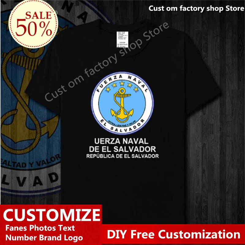 

Salvador Navy sports cotton t shirt T shirt Custom Jersey Fans DIY Name Number LOGO Tshirt Fashion Hip Hop Loose Casual T-shirt